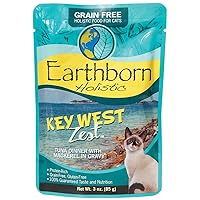 Earthborn Holistic Key West Zest with Tuna & Mackerel Grain-Free Wet Cat Food Pouches, Case of 24