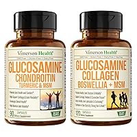 Glucosamine Chondroitin MSM with Turmeric Boswellia & Collagen for Joint Support, Mobility, Flexibility, Cartilage & Bone Health and Healthy Strong Hair, Skin, Nails
