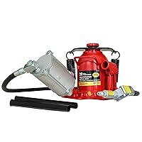 BIG RED 20 Ton (40,000 LBs) Torin Welded Low Profile Pneumatic Air Hydraulic Car Bottle Jack with Aluminum Alloy Pump and Unique Slow Release Equipment for Auto Repair and House Lift, Red，TQ20006D