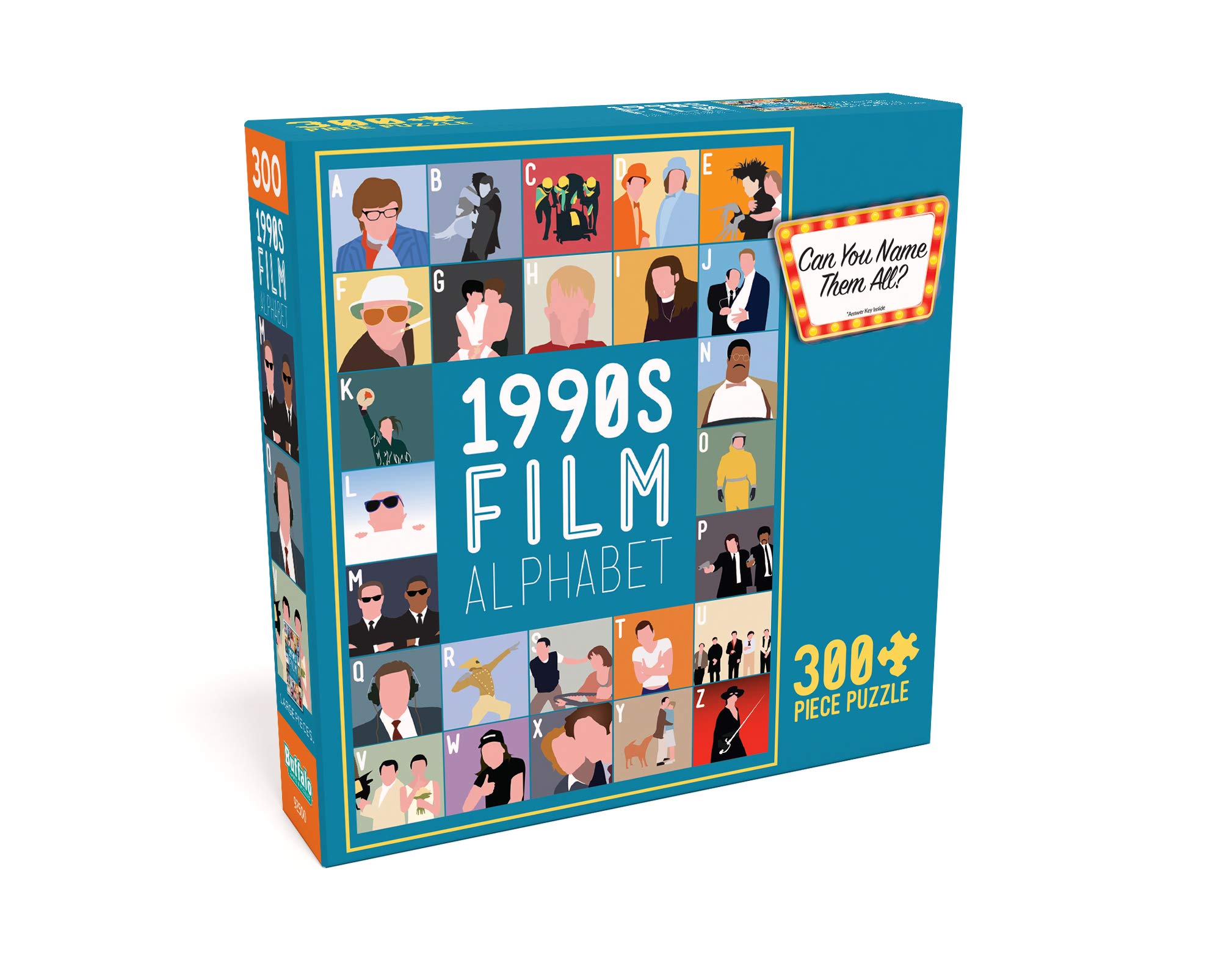 Buffalo Games - 1990's Film Alphabet - 300 Large Piece Jigsaw Puzzle Multicolor, 21.25