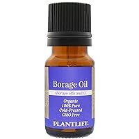 Plantlife Borage Seed Carrier Oil - Cold Pressed, Non-GMO, and Gluten Free Carrier Oils - for Skin, Hair, and Personal Care - 10ml