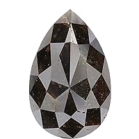 4.00 CT Natural Loose Pear Shape Diamond Black Brown Color Pear Rose Cut Diamond 15.00 MM Natural Loose Black Brown Pear Cut Diamond QL2183