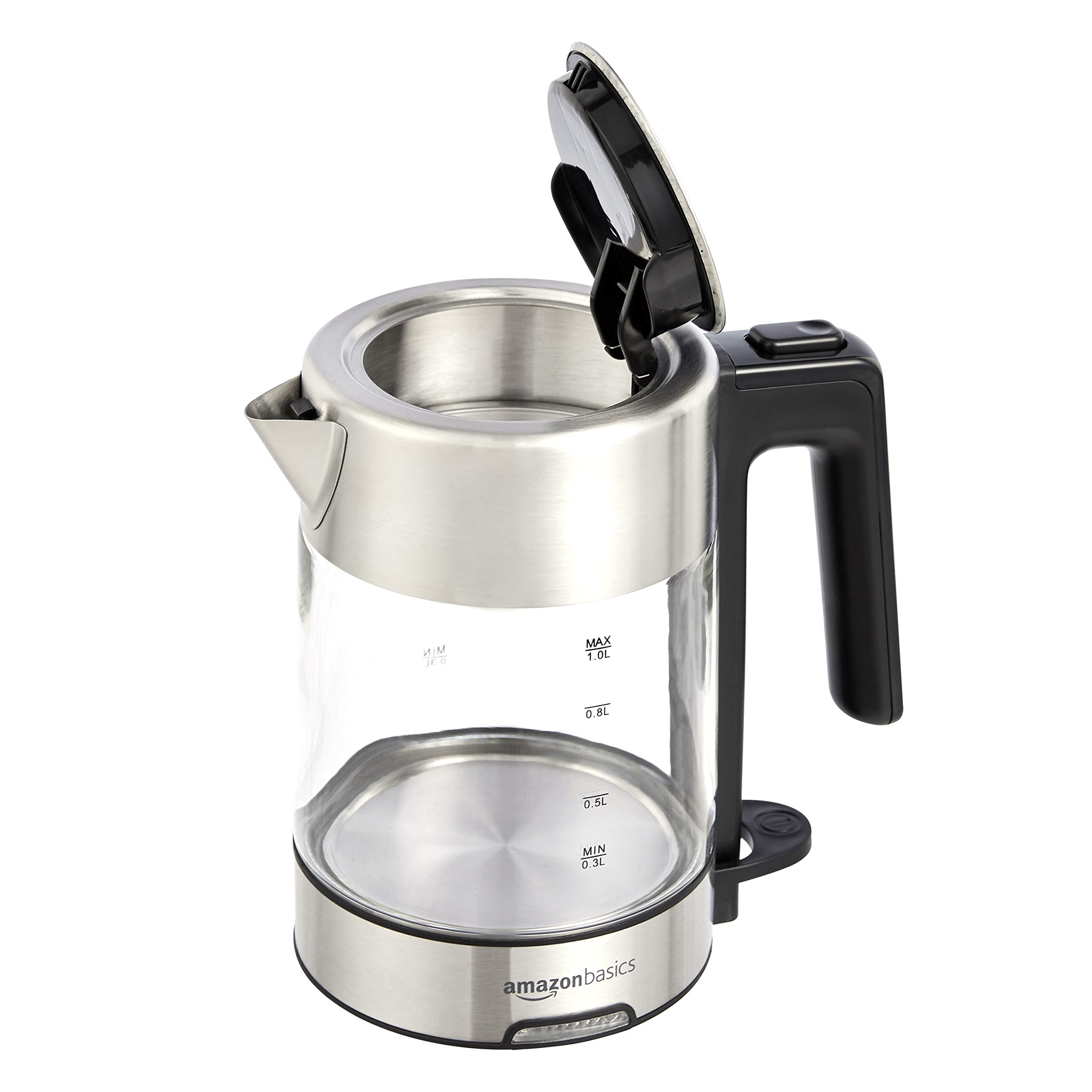 Amazon Basics Electric Glass and Steel Kettle - 1.0 Liter