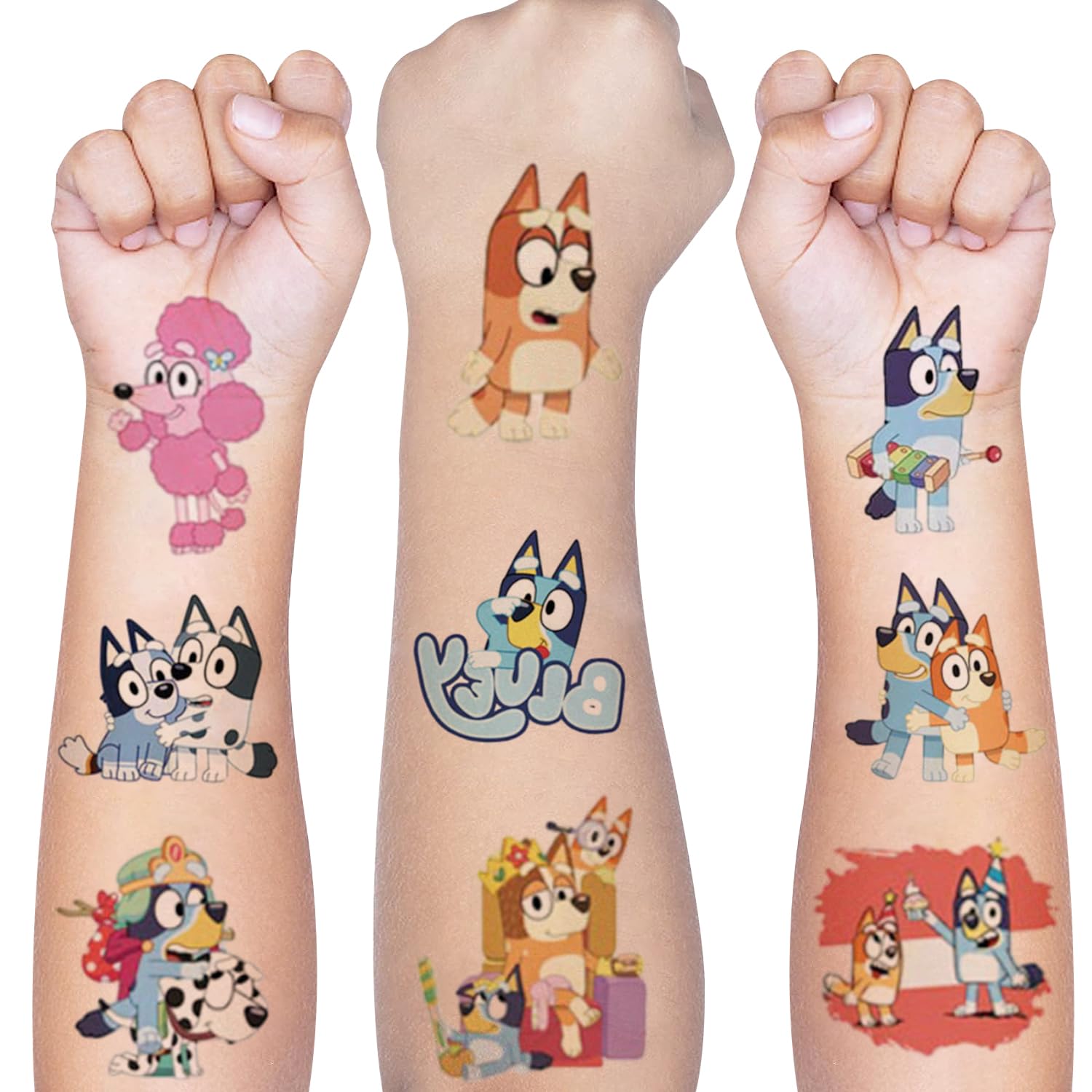 8 Sheets Temporary Tattoos for Kids, Party Favors Fake Tattoos Stickers Birthday Party Supplies Birthday Decorations Party Game Activities Reward Gifts