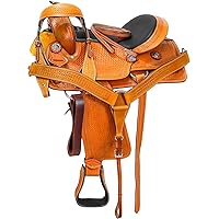 , Adult Classic Quality Handmade Premium Leather Comfort Western Barrel Racing Trail Equestrian Horse Saddle Tack, Size 16