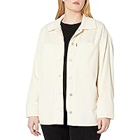 Levi's Women's Plus Size Cotton Corduroy Shirt Jacket, Buttercream, 4X