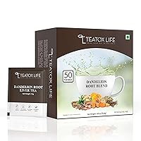 Dandelion Root Tea for Liver Cleanse (50 Tea Bags) with Milk Thistle, Burdock Root, Licorice Root, Ginger Root, Turmeric Root| Liver Detox Support Tea Blend