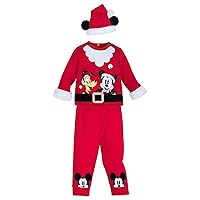 Disney Mickey Mouse and Pluto Santa Suit Set for Baby Multi