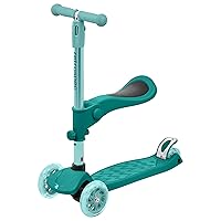 Retrospec Chipmunk Plus Kids’ Kick Scooter 3+ Years - Height Adjustable 3 Wheel Scooters - Learn to Steer, Foldable Seat, LED Lights, & No-Slip Deck