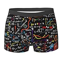 Math Formula Print Men's Boxer Briefs Underwear Trunks Stretch Athletic Underwear for Moisture Wicking