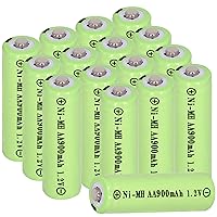 16 Packs AA 900mAh 1.2V Ni-MH Solar Rechargeable Batteries,1.2V Pre-Charged Batteries for Garden Landscaping Outdoor Solar Lights, String Lights,TV Remotes Clock Remote Control Vehicle