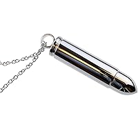 Wild Essentials Silver Bullet Memorial Cremation Jewelry Urns Necklaces for Ashes Stainless Steel 20