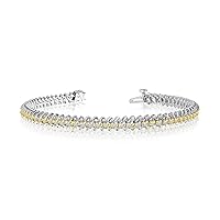 14k White Gold S-Link Diamond Bracelet