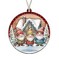 Gnome Christmas Decorations Gifts, Christmas Ornament - Gnome Gifts for Men, Women, Family, Friends Gifts, Fall, Christmas Gnome Decorations - Christmas Tree Decoration Wooden Ornament
