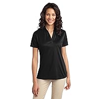 Port Authority Ladies Silk Touch Performance Polo, Black, 4XL