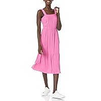 Amazon Essentials Women's Fluid Twill Tiered Fit and Flare Dress