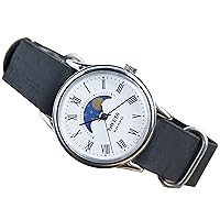 Raketa Quartz Mens Watch Bracelet Stainless Steel Watch Condition Gift Idea (Black Strap)