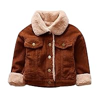 Linking Children's Padded Coat Clothes Solid Warm Boys Thick Jacket Baby Outerwear Winter Coat 12 (Brown, 18-24 Months)