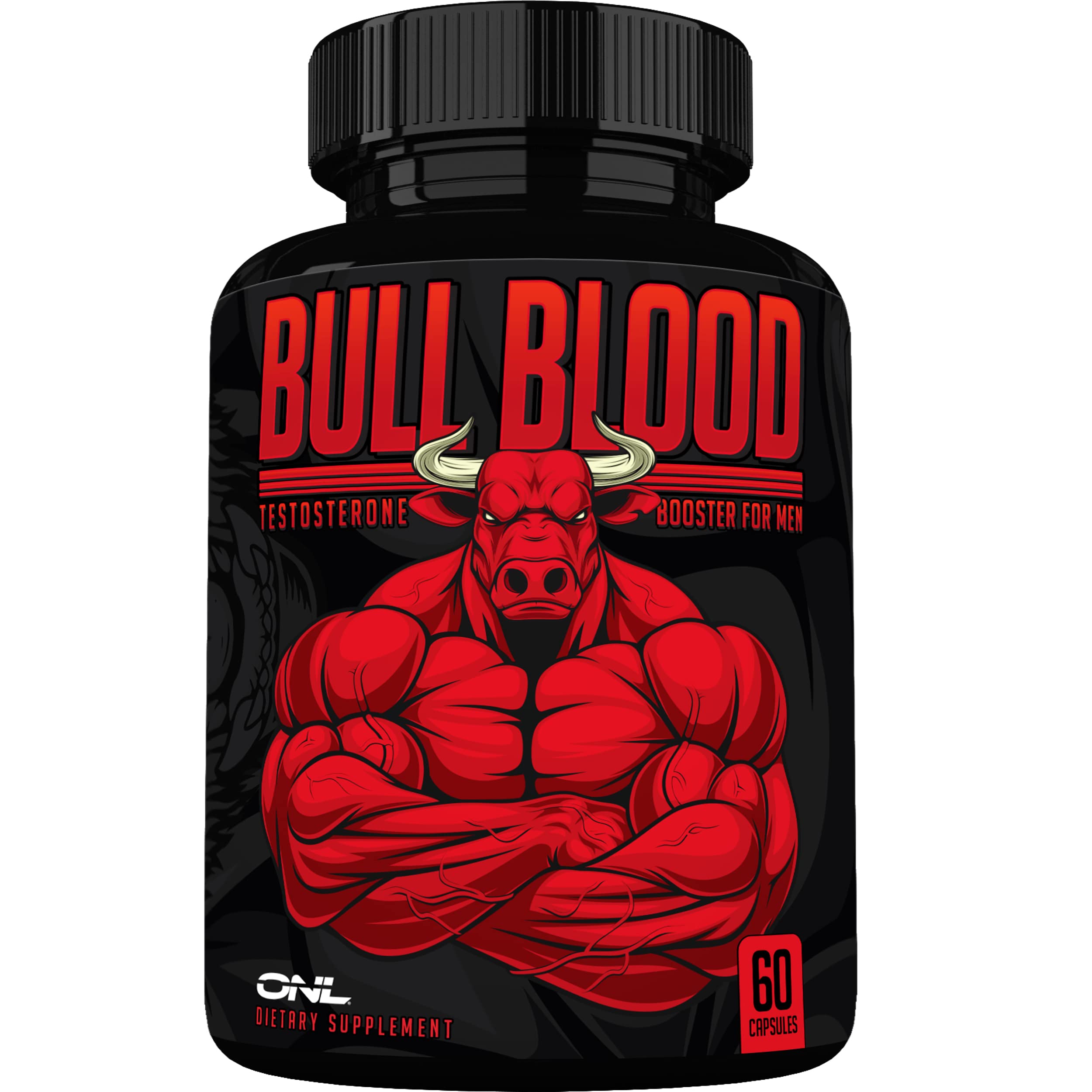 Bull Blood Testosterone Booster for Men - Male Enhancing Test Booster Pills for Stamina & Endurance w/ Maca Root, Horny Goat Weed & Tribulus Terrestris Extract, Tongkat ali Supplement for Men - 60Ct