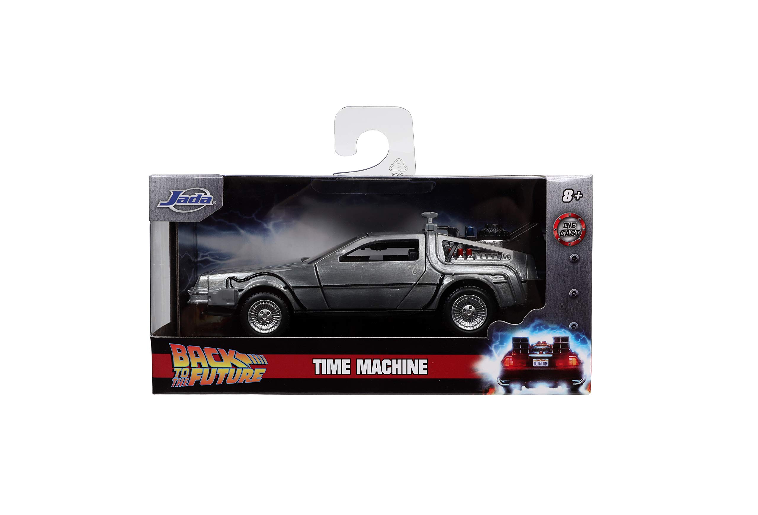Jada Toys Back to The Future Time Machine 1:32 Die-cast Car, Toys for Kids and Adults, Silver