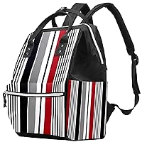 Diaper Bag Black Red Stripe Care Bag Nappy Changing Bag
