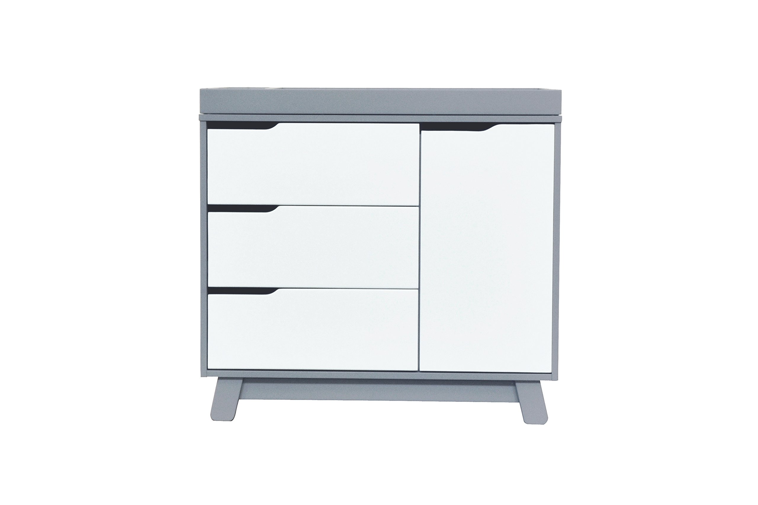 Babyletto Hudson 3-Drawer Changer Dresser with Removable Changing Tray in Grey and White, Greenguard Gold Certified