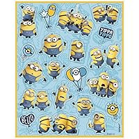 Multicolor Minions 2 Sticker Sheets (4 Count) - Eye-Catching, Fun & Collectible - Perfect for Kids Parties, DIY Projects & More