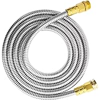 Garden Hose 10FT,OPPSIUE 304 Stainless Steel Metal Water Hose Flexible,Kink Free & Tangle Free, Pet Proof, Puncture Proof for Yard, Outdoor
