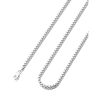 Waitsoul 925 Sterling Silver Box Chain Lobster Clasp 2/3/4/5mm Necklace for Women Mens Box Chain Silver/ 18K Gold Necklace Chain Diamond Cut 16-30 Inches