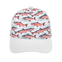 Alaska Wild Salmon Fish Funny Baseball Cap Mesh Trucker Hat Adjustable Sport Outdoor Headwear