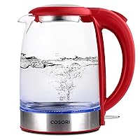 COSORI Electric Kettle, Tea Kettle Pot, 1.7L/1500W, Stainless Steel Inner Lid & Filter, Hot Water Kettle Teapot Boiler & Heater, Automatic Shut Off, BPA-Free, Red