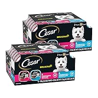CESAR Soft Wet Dog Food Classic Loaf in Sauce Breakfast Variety Pack, (24) 3.5 oz. Easy Peel Trays