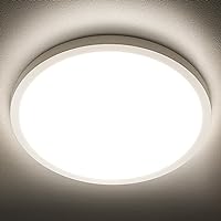 SunRider LED Flush Mount Ceiling Light Fixture, 4000K Neutral White, 2400LM, 12 Inch 24W Round Ceiling Lights, 240W Equiv. Panel Lamp, Non-Dimmable
