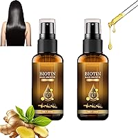 Biotin Premium Hair Growth Serum,Biotin Thickening Herbal Serum, Biotin Herbal Serum Anti Hair Loss Nourish Dry Damaged Hair Repair (2pcs)