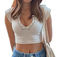 Women Short Sleeve Crop Top Summer Casual Vintage Graphic Slim Fitted Crew Neck E-Girls T-Shirt Streetwear