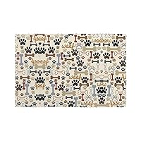 Dog Bones Paw Print Placemats for Dining Table Set of 6, Heat Resistant,Easy to Clean Non-Slip Place Mats
