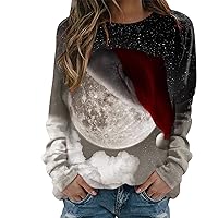 Christmas Sweaters for Women Snowflakes Crew Neck Long Sleeve Pullover Fun and Cute Loose Pullover Sweater