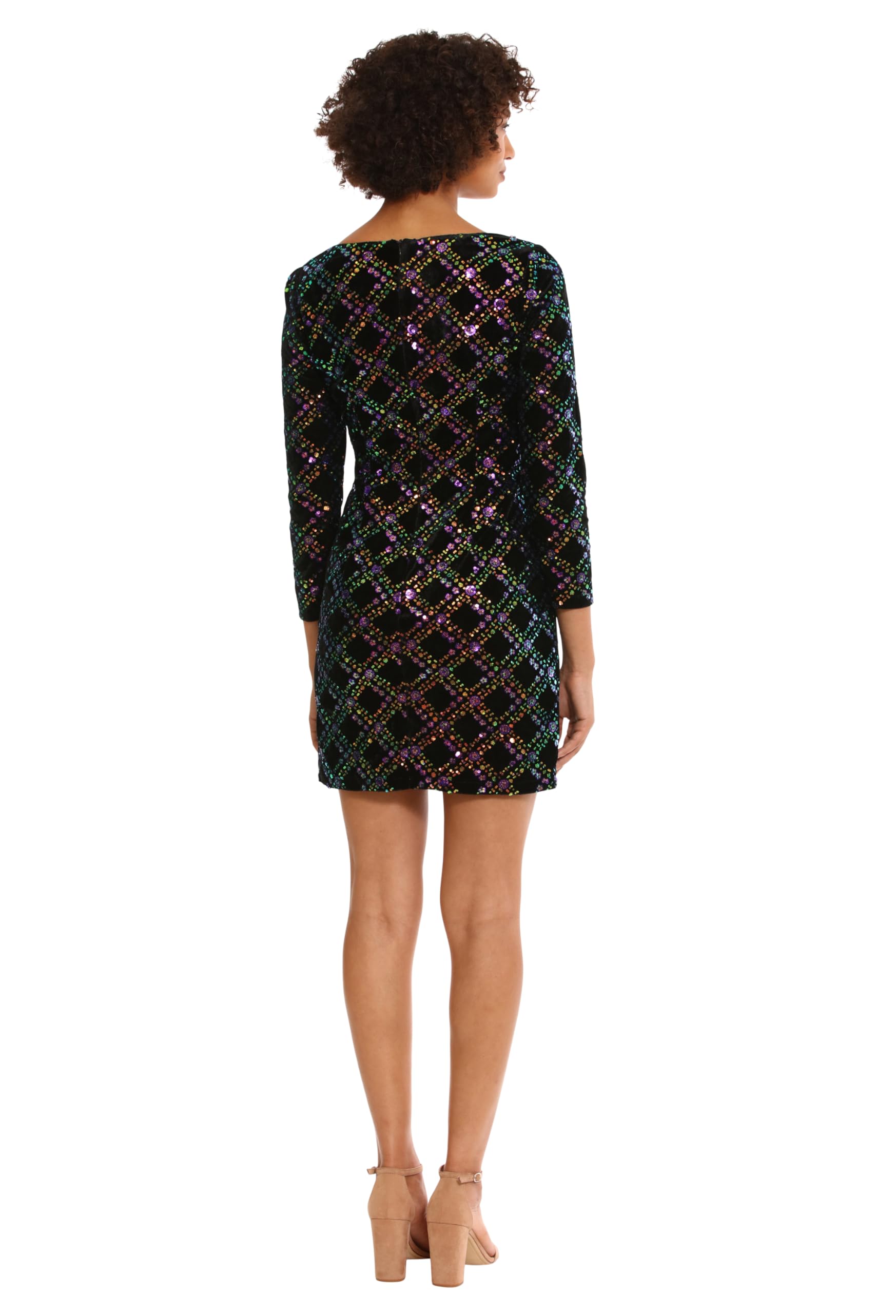 Donna Morgan Women's Holiday Sequin Dress Event Occasion Cocktail Party Guest of