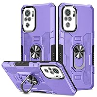 Compatible with Xiaomi Redmi Note 10 4G Case,Shockproof Case Compatible with Xiaomi Redmi Note 10 4G Case 2 in 1 Protective Cover [Ring Support] TY-Purple