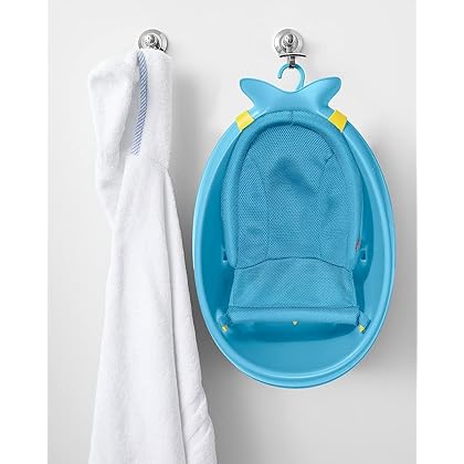 Skip Hop Baby Bath Tub, 3-Stage Smart Sling Tub, Moby, Blue