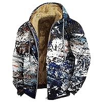 Men Sherpa Lined Drawstring Hoodies Western Winter Warm Jacket Coats Comfy Loose Fleece Casual Jackets with Pockets