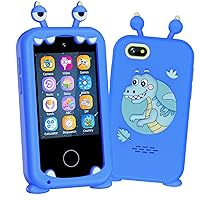 Kids Smart Phone Toys for 3 4 5 6 7 8 Year Old Boys Touchscreen Toy Phone with Camera Video Music Games Habit Alarm Stories Sight Words Dinosaur Toys for Ages 5-7 Birthday Gifts Ideas with 8G SD Card