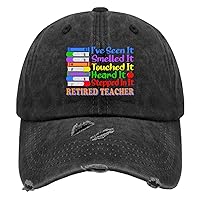 Retired Teacher I've Seen It Smelled It Touched It Heard It Stepped in It Hats for Men Washed Distressed Baseball Caps Low Profile Washed Running Hat Quick Dry