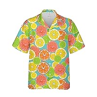 Summer Fruits Hawaiian Shirts for Men - Fresh Fruits Button Down Mens Hawaiian Shirts Short Sleeve Series 21