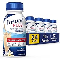 Plus Vanilla Nutrition Shake With Fiber, Meal Replacement Shake, 24 Pack