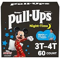 Pull-Ups Boys' Night-Time Potty Training Pants, Size 3T-4T Overnight Training Underwear (32-40 lbs), 60 Ct