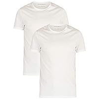 Emporio Armani Men's 2 Pack Pure Cotton Lounge T-Shirts, Black