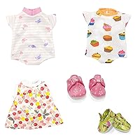 Baby Dolls Clothes Sets and Shoes for 10-11-12 Inch Alive Baby Dolls, Baby Doll Clothing Outfits Shoes for Girl Dolls(Pattern-7)