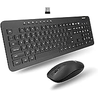 Wireless Keyboard and Mouse Combo, Macally Ultra Slim Wireless Mouse and Keyboard Combo - Quiet 2.4G Wireless Keyboard Mouse Combo for Laptop and Desktop with 110 Keys, 17 Shortcuts, and Rechargeable