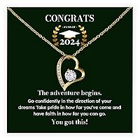 2024 Graduation Gift For Her College Law Middle High School Master Degree, Congratulations Graduate Necklace Gift For Daughter Or Granddaughter Jewelry Gift From Mom And Dad Or Grandparents With A Wonderful Elgent Gift Box And Meaningful Message Card.